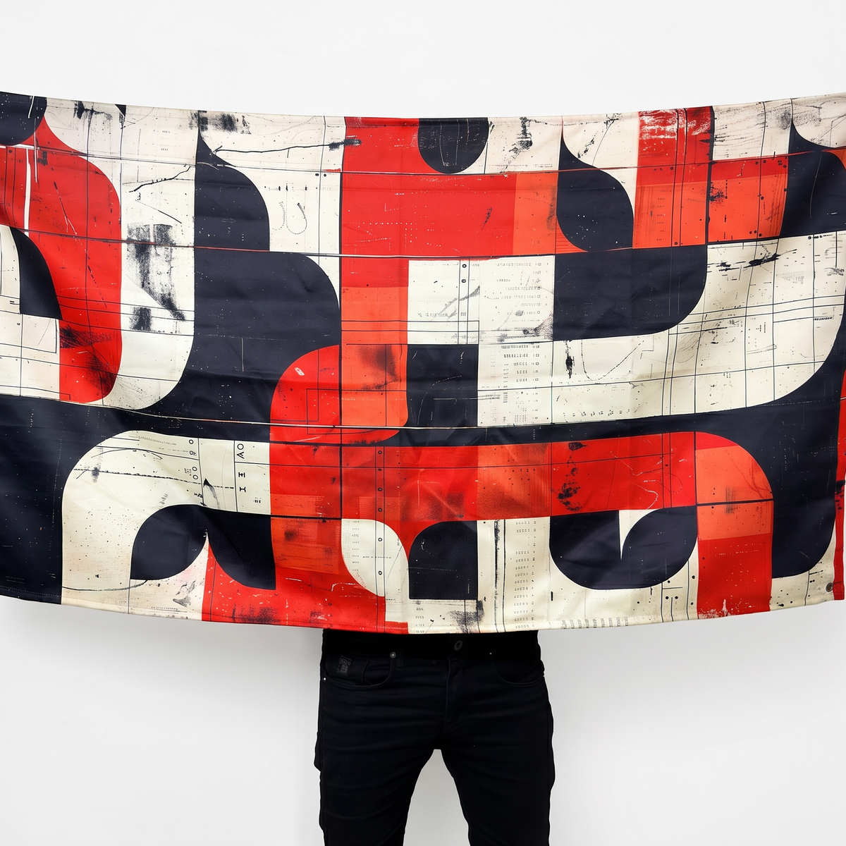 Modern Abstract Geometric Wall Tapestry | Premium Polyester Wall Hanging | Contemporary Home Decor