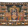 Shreenathji Wall Tapestry with Pichwai Art | HD Satin Polyester Krishna Wall Hanging for Home Temple & Living Room