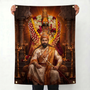 Chhatrapati Shivaji Maharaj Wall Tapestry | Shivaji Maharaj with Tulja Bhavani Satin Polyester Wall Hanging for Home & Office