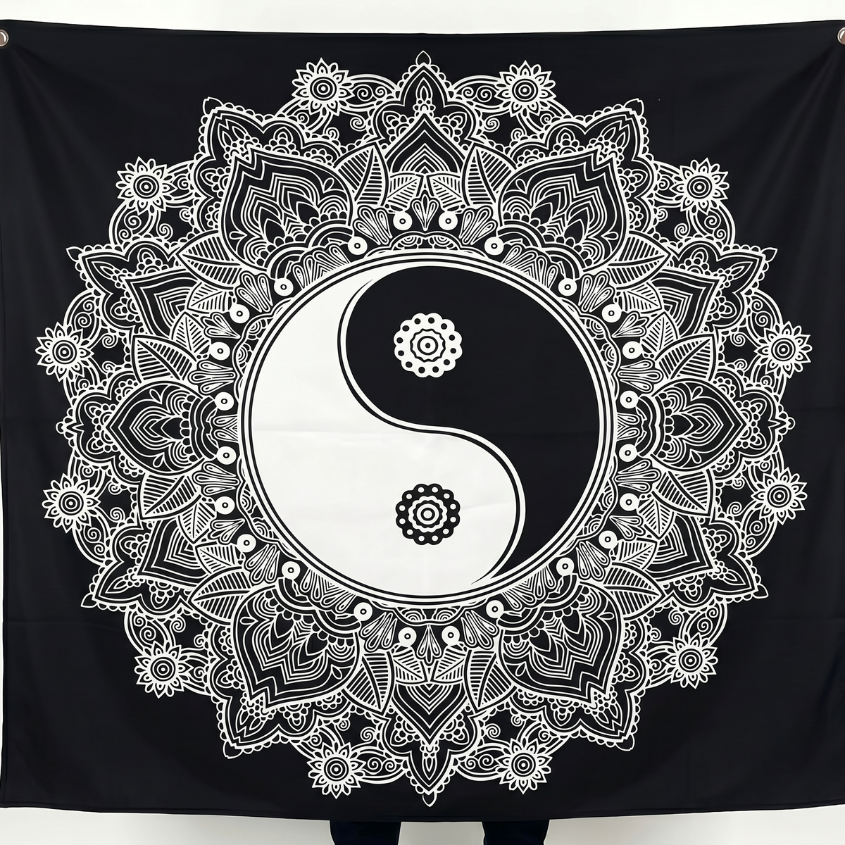 Yin Yang Mandala Wall Tapestry | Boho Spiritual Meditation Wall Hanging | Premium Polyester Tapestry