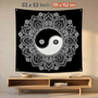 Yin Yang Mandala Wall Tapestry | Boho Spiritual Meditation Wall Hanging | Premium Polyester Tapestry