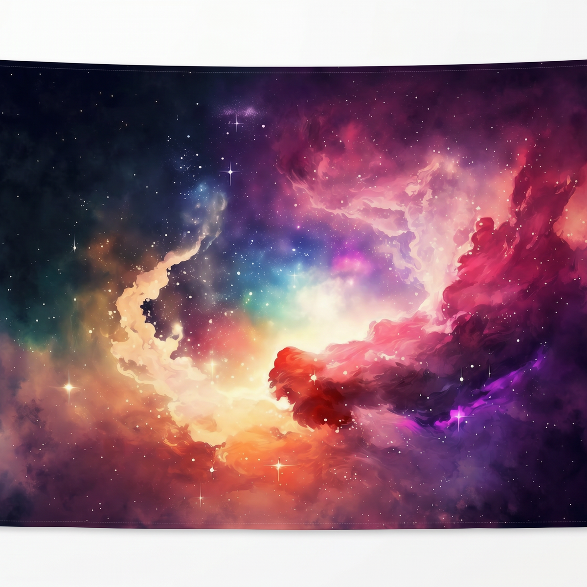 Galaxy Nebula Wall Tapestry | Colorful Cosmic Space Wall Hanging | Premium Polyester Aesthetic Room Decor