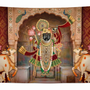Shreenathji Nathdwara Wall Tapestry | Shrinathji HD Satin Wall Hanging | Hindu Temple Home Decor