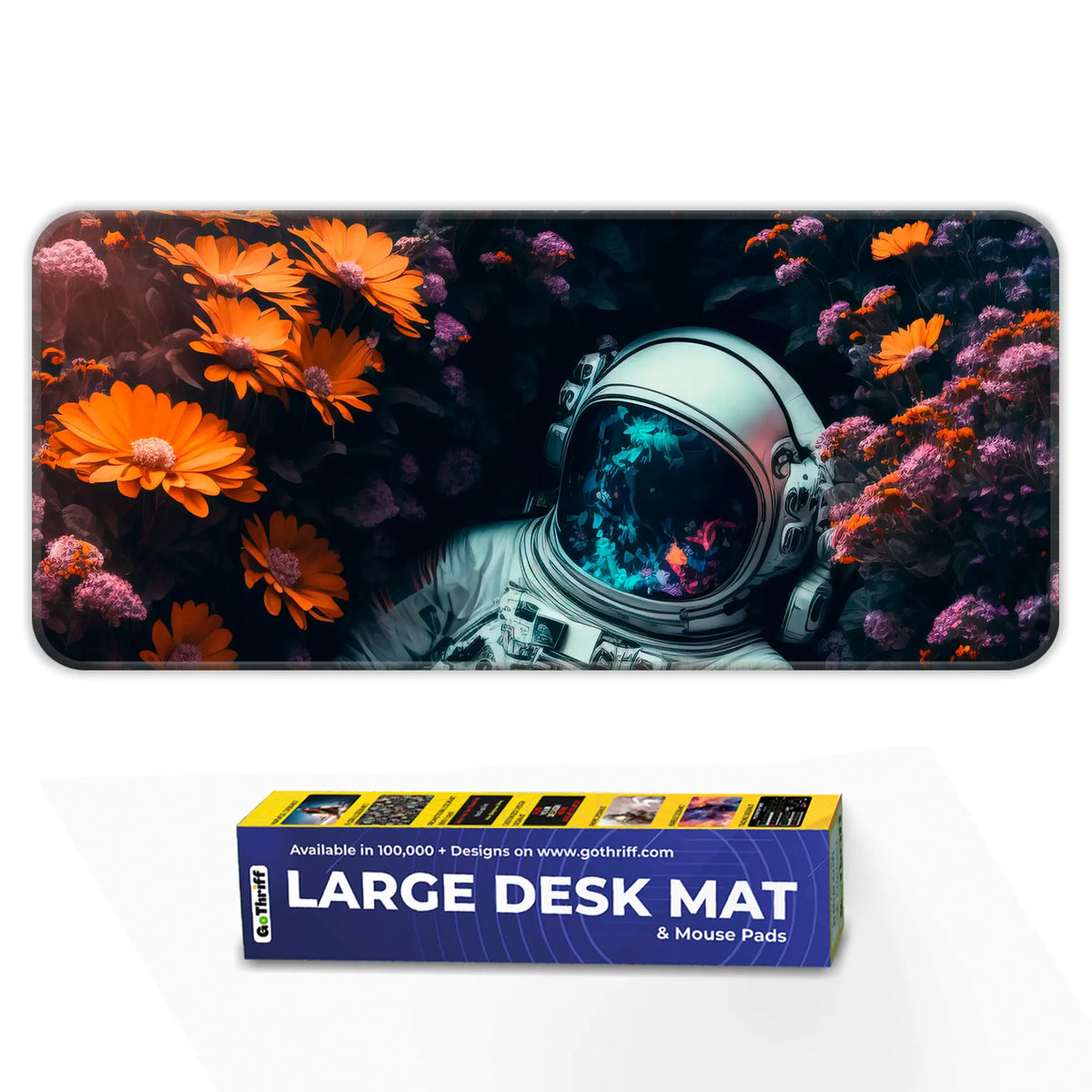 Astronaut in Flowers Deskmat